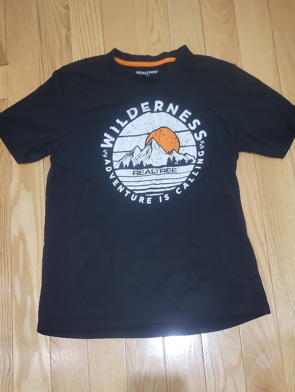 Realtree Black Short-Sleeve Graphic Tee with Orange Accent